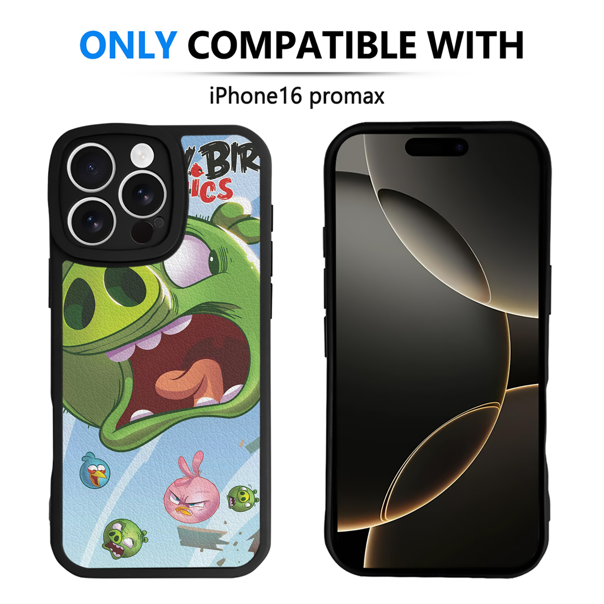 （画像用） Angry Birds アングリーバード 【iPhone 16シリーズ対応】シリコンスマホケース（レザー調） 材質：シリコン